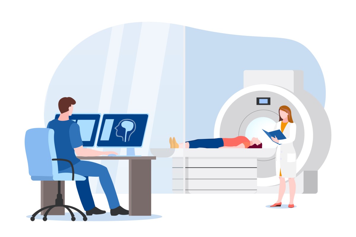 CT veya MRI makinesi - bilgisayarlı tomografi ve manyetik rezonans görüntüleme